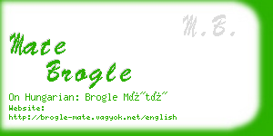 mate brogle business card